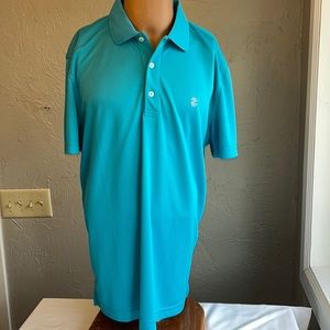 🔥Izod Golf Polo- blue with square patterns- Large-NEW without tags